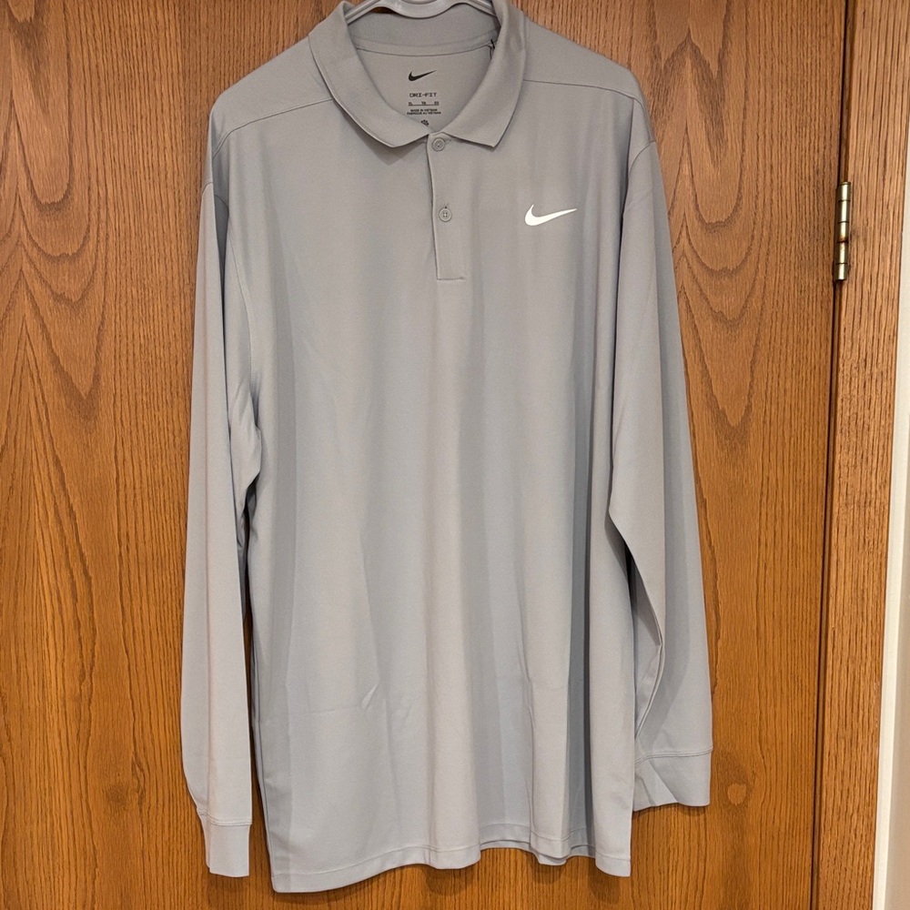 Nike Long Sleeve Gray Polo